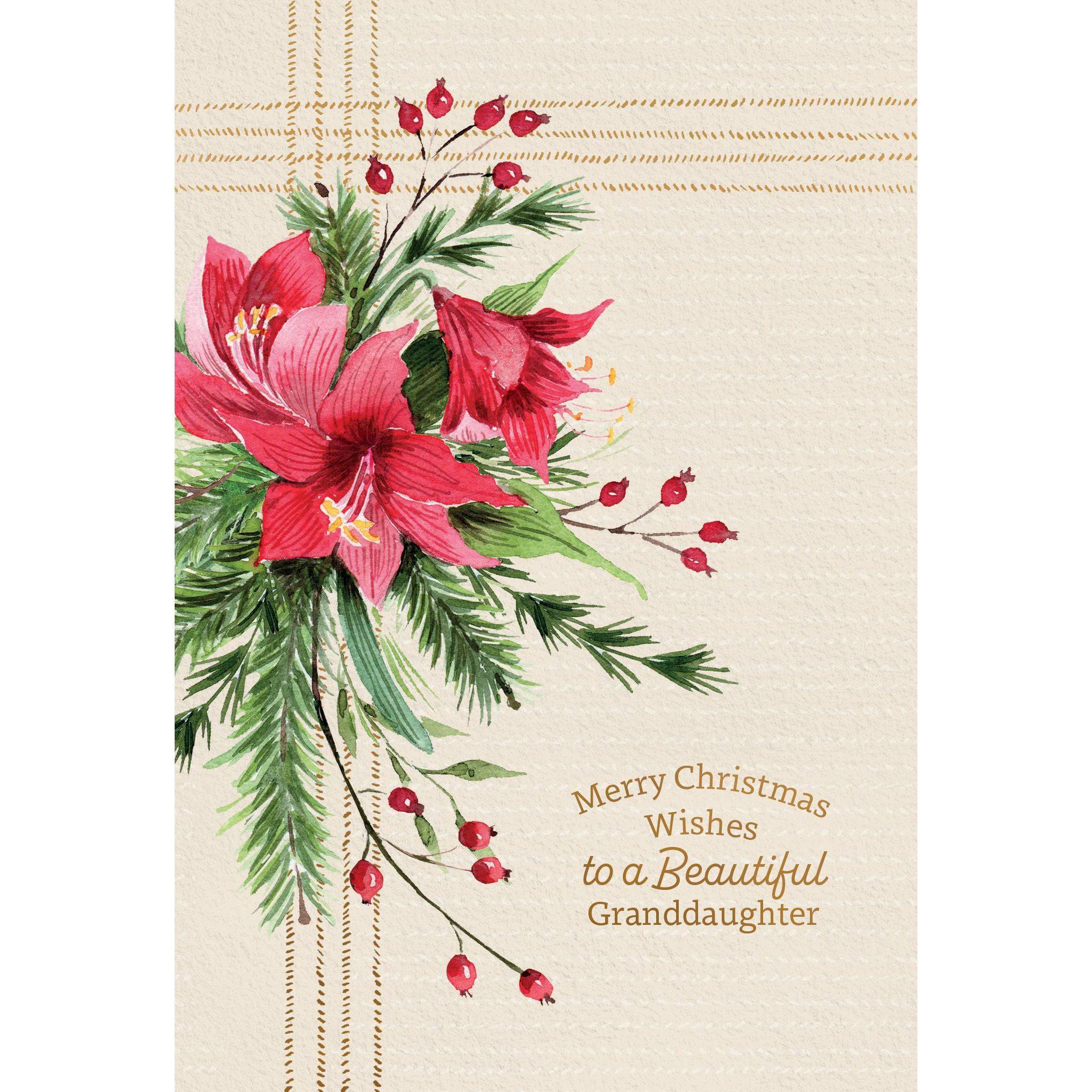 Pictura Amaryllis Magic Christmas Card featuring granddaughter with festive holiday design and seasonal greeting.